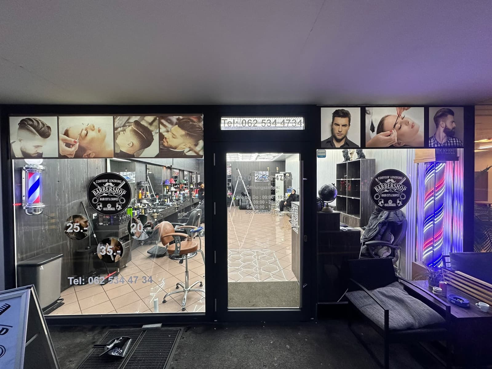 Schaufensterbeschriftung, Barbershop