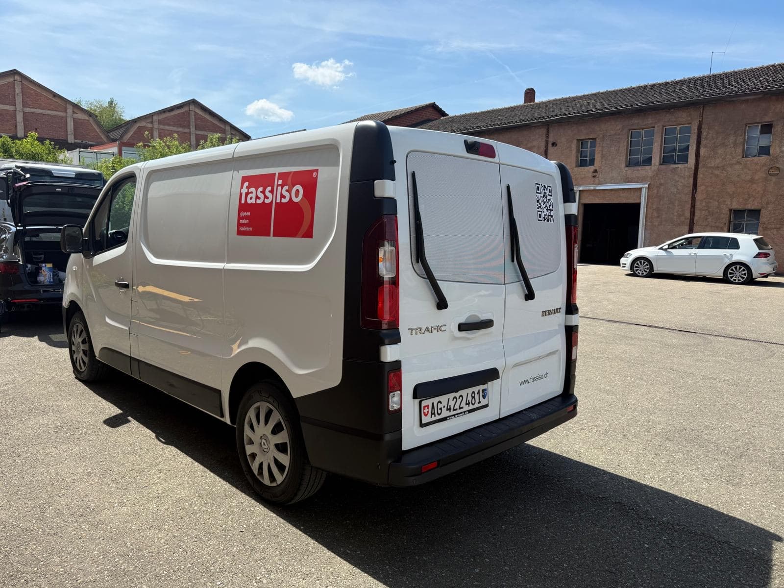 Fahrzeugbeschriftung fassiso, Heck