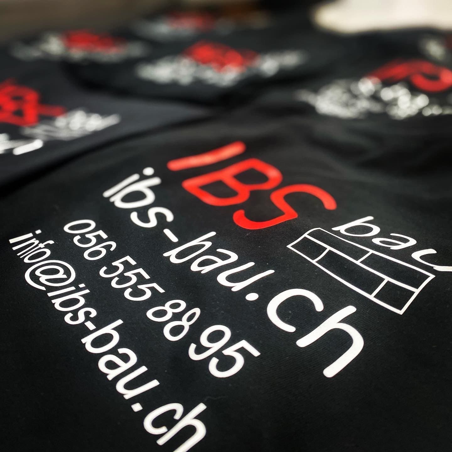 Logodruck mit Kontaktdaten, IBS Bau