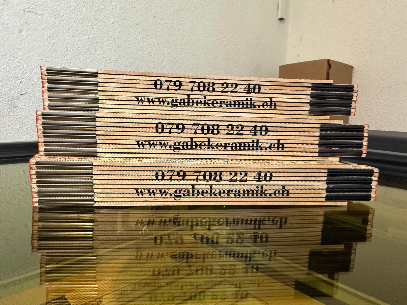 Bedruckte Meterstäbe Gabe Keramik